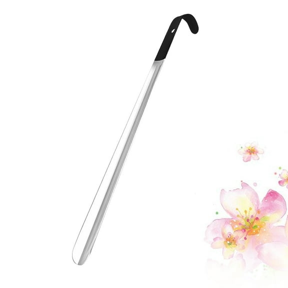 HEMOTON Stainless Steel and PVC Long Handle Shoe Horn Tool for Helping Put on Shoes Ergonomic Design Great Gift Black 30.5 Inches