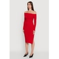thumbnail image 3 of Womens Asymmetrical Fold Over Off The Shoulder Side Slit Dress, 3 of 4