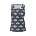 thumbnail image 4 of Lsque Shark Wearing Swim Ring Printed Workout Tank Tops for Women, Athletic Sports Tank Tops, Compression Sleeveless Dry Fit Shirts,Sleeveless Yoga Shirt-XX-Large, 4 of 9