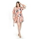 thumbnail image 1 of Vestido camisero con cinto Roman Fashion /Tallas Extras, 3827 (Durazno lineas) naranja claro 42, 1 of 6