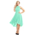 thumbnail image 2 of iEFiEL Womens Sleeveless Halter Neck Bridesmaid Dress High Low Evening Party Flare Dress, 2 of 7