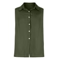 thumbnail image 6 of Inglocry Mens Button Down Summer Shirts Sleeveless Cotton Linen Beach Tank Top Basic Solid Work Dress Shirt Army Green S, 6 of 6