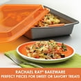 thumbnail image 3 of Rachael Ray 9" x 13" Bakeware Nonstick Cake Pan with Lid, Gray with Orange Lid and Handles, 3 of 9