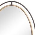 thumbnail image 4 of Sleek Open Double Metal Frame Oval Mirror, Rustic Bronze- Saltoro Sherpi, 4 of 5