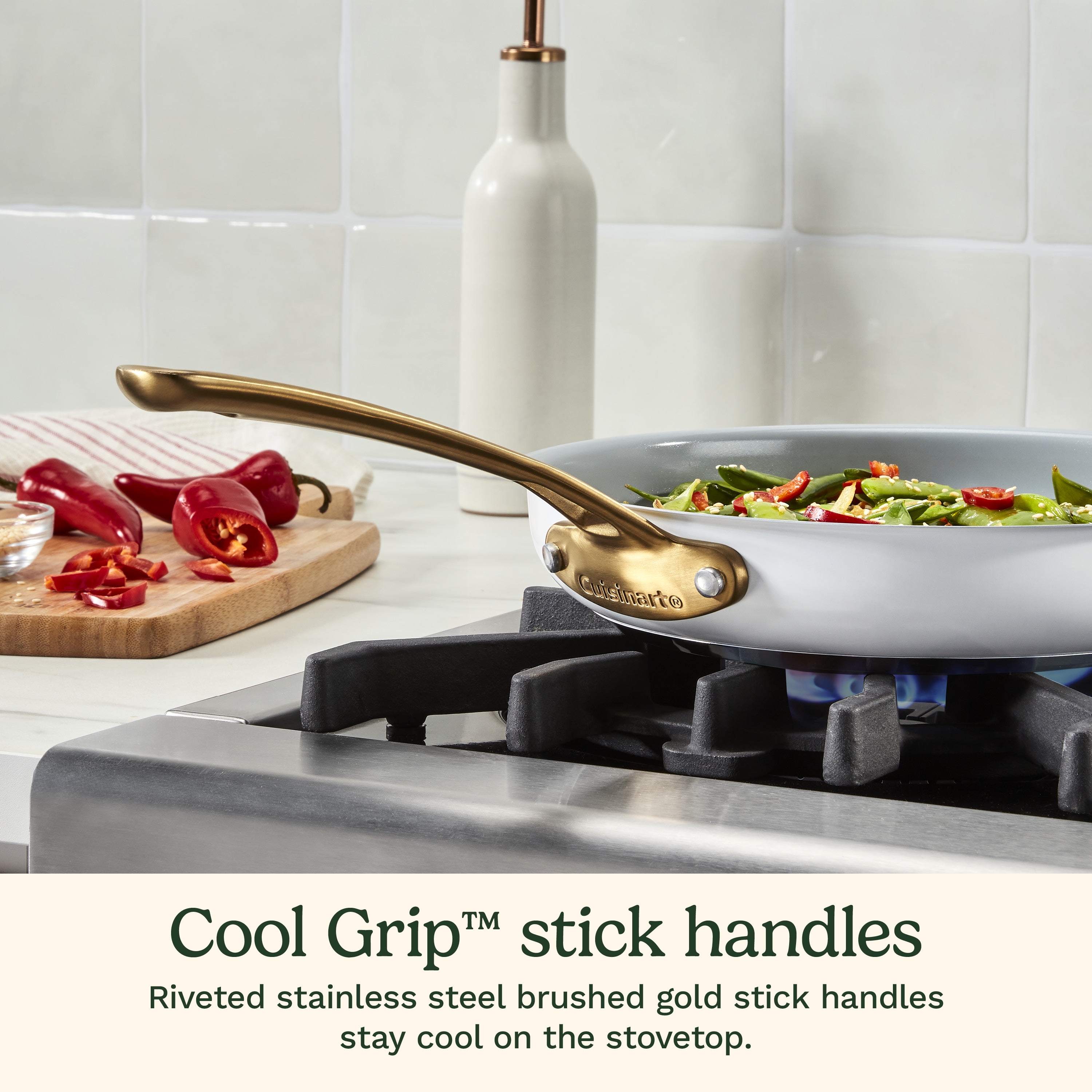 Cuisinart Chef’s Classic 10-Piece Stainless Steel Cookware Set, Matte White