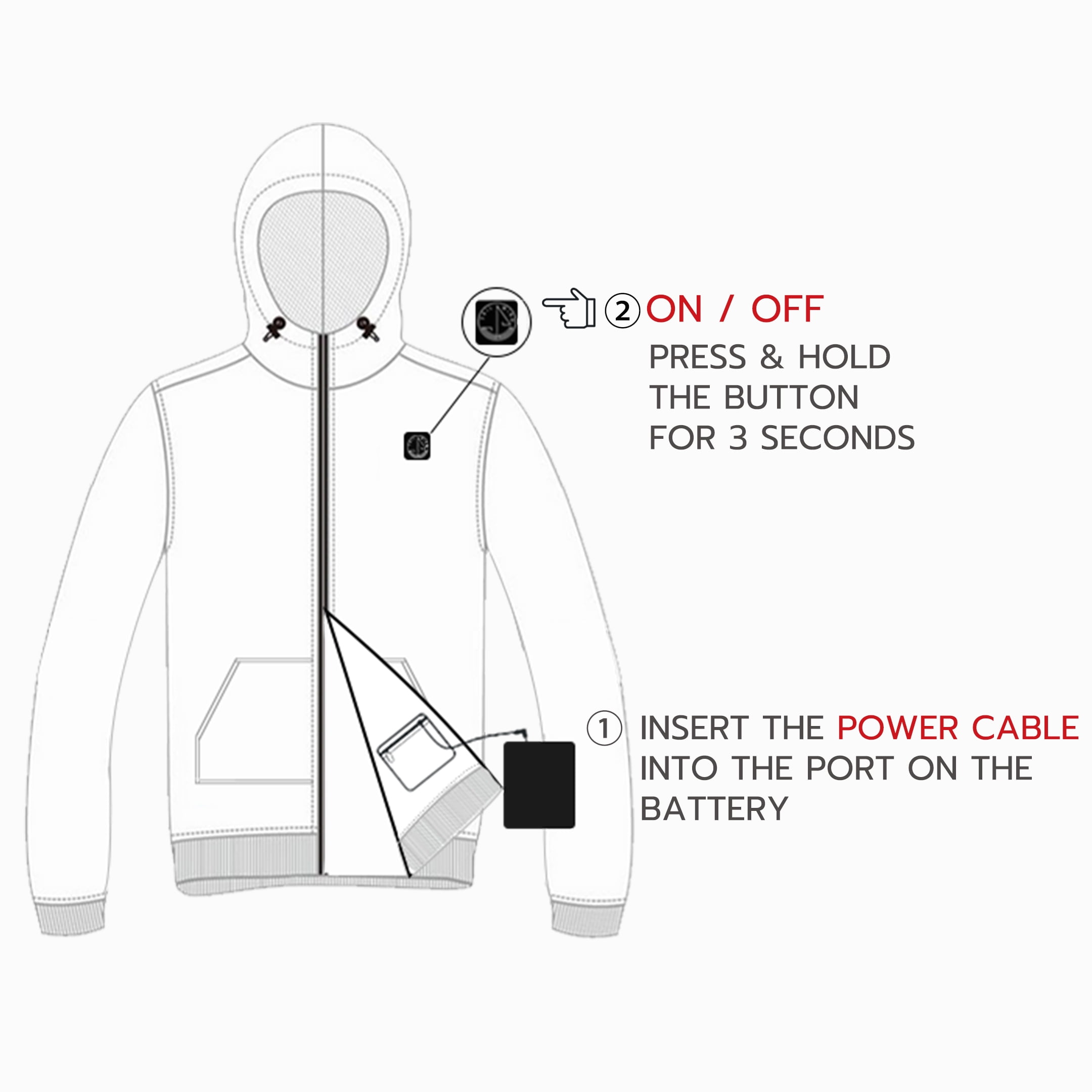 SAILWIND Men's Lightweight Heated Jacket Water Packable Heated Hooded Hoodie