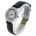 thumbnail image 2 of GlassOfVenice Murano Glass Watch Millefiori And Crystals With Leather Band - Brown, 2 of 8