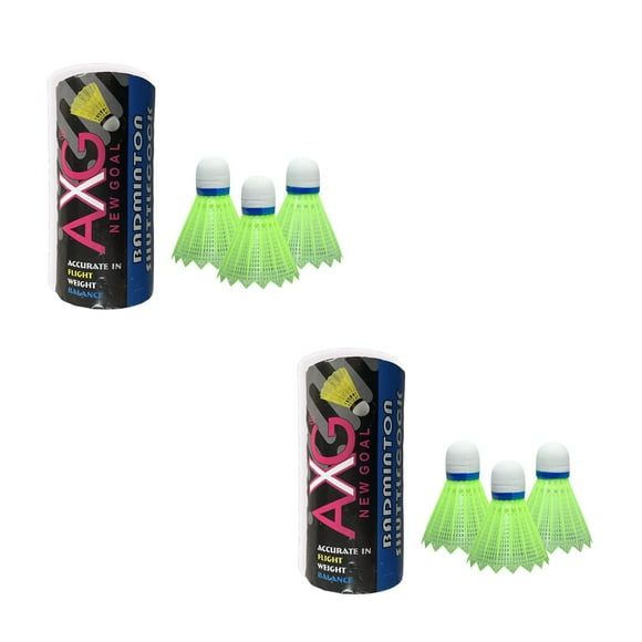 Axg New Goal Badminton Basique et Durable, Fabriqué en Matériau de Haute Qualité Blanc Blanc Lot de 6
