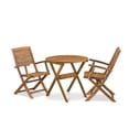 thumbnail image 1 of Pemberly Row Traditional 3-Piece Patio Bistro Sets Outdoor Set in Natural Oil, 1 of 16