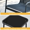 thumbnail image 3 of DWVO 3 Piece Texilene Steel Outdoor Patio Bar Set, Black, 3 of 8