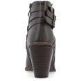 thumbnail image 4 of Journee Womens Strap Inside Zip Stacked Heel Booties, Widths Available, 4 of 10