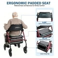 thumbnail image 3 of Déambulateur pour Aînés avec Siège, Hauteur Réglable et Roues de 8 Pouces, Déambulateur Pliable avec Frein à Main Verrouillable et Sac de Rangement, Supporte jusqu'à 300 Lb, 3 of 8