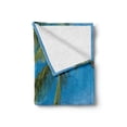 thumbnail image 2 of Nautical Soft Flannel Fleece Blanket, Large Cruise Ship Heads to Tropical Sandy Beach Exotic Panorama Coastal Theme, Cozy Plush for Indoor and Outdoor Use, 50" x 60", Turquoise Green, by Ambesonne, 2 of 6