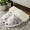 thumbnail image 4 of Chririnla Dog Paw Plush Slippers for Women Casual Bone Print House Slippers with Fur Edges Warm Plush Slippers for Indoor& Outdoor, 4 of 7