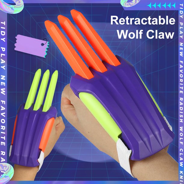 Accesorios de garras para Cosplay, accesorios para actuaciones en escenario, garra de lobo de rábano para niños y niñas, 2 uds.