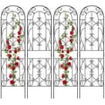 thumbnail image 2 of Slsy 4 Pack Metal Garden Trellis for Cllimbing Plants Outdoor, Flowers Tomato Cucumber Rose Vines Vegetable, Metal Coated Rustproof Garden Trellis for Patio, 60" x 16", 2 of 9