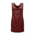 thumbnail image 4 of Afdoent Dresses For Women Draped Neck Sleeveless Dress Summer Minimalist Casual Tank Dress Beach Vacation Clothes Classic, 4 of 5