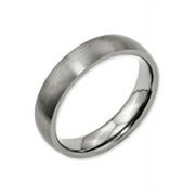 JEWELRY STORES NETWORK Mens Titanium 5mm Brushed Wedding Band Ring Size 9.5