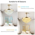 thumbnail image 4 of Ventilador de Techo Tipo Candelabro Deliyfans 42'' con Luces Dorado, 4 of 9