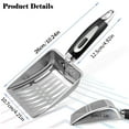 thumbnail image 3 of OAZOUF Stainless Steel Metal Cat Litter Scoop, Heavy Duty Rustproof Cat Scooper with Ergonomic Handle for Litter Box Cleaning, Silver, 3 of 15