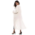 thumbnail image 5 of Cárdigan elegante de otoño 2024 multicolor para mujer, cárdigan largo ajustado y fino con bolsillos grandes, suéter de lana para mujer, 5 of 5