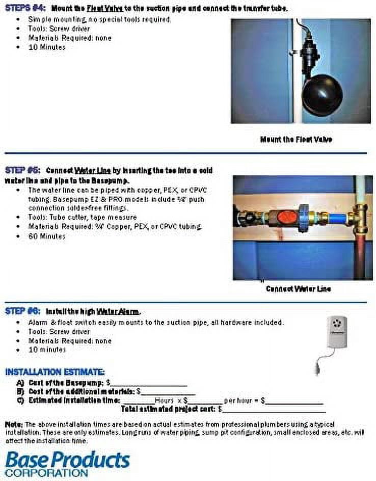 950 GPH Premium High Volume Water Powered Backup Sump Pump with Water Alarm and Installation Kit