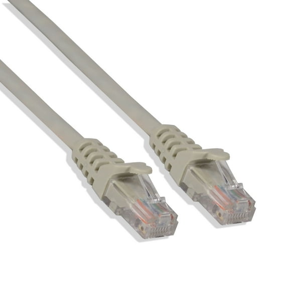 15Ft Cat6 Ethernet RJ45 Lan Wire Network Gray UTP 15 Feet Patch Cable (5 Pack)