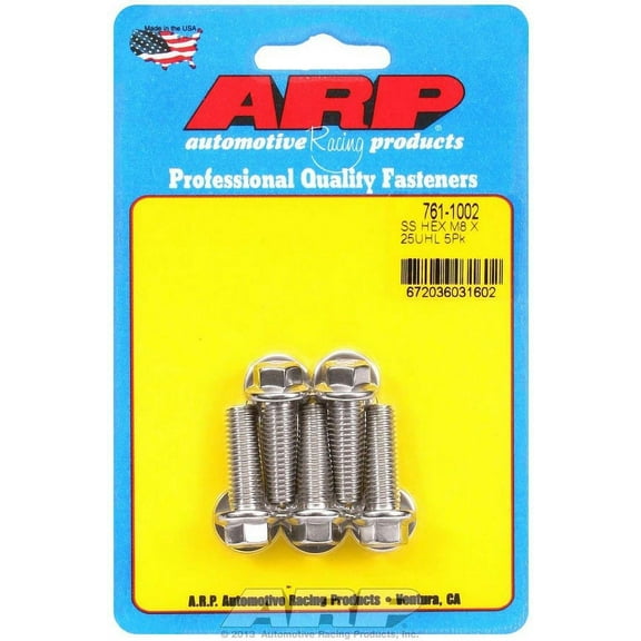 ARP S/S Bolt Kit - 6pt. (5) 8mm x 1.25 x 25 761-1002