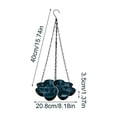thumbnail image 2 of Flower Shaped Hanging Bird Feeder, Dual Purpose Outdoor Wild Bird Seed & Water Feeding Tray, Decorative Petal Hummingbird Feeder for Garden Patio Backyard(Purple), 2 of 5