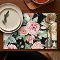 thumbnail image 4 of Pioneer Flower Floral Print Pattern Summer Placemats Table Placemats Set Of 6-Linen Kitchen Washable Placemats Table Mats 12x18 Inch Non-Slip Heat Resistant, 4 of 5