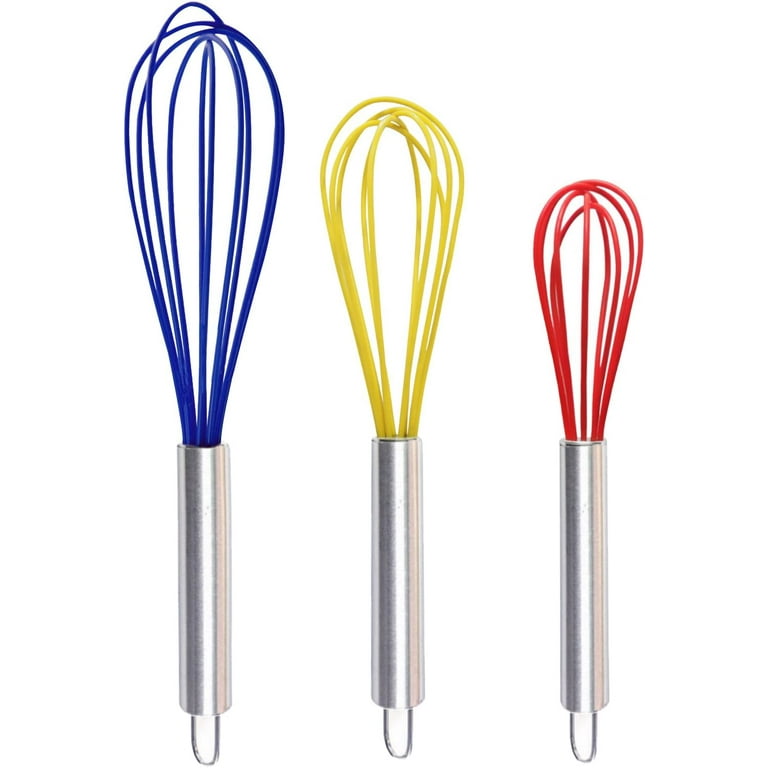 3 Pieces Stainless Steel Whisks 8+10+12, Wire Whisk Set Wisk