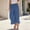 Blue, variant on Women Lace Trim Long Bloomers Elastic Mid Rise Ruffle Pantaloons Cropped Flared Slips Pants Pajama Bottoms Beach Travel Vacation Pants