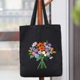 thumbnail image 6 of 1Set DIY Canvas Bag Embroidery Kit with Flower Pattern Black Tote Bag Embroidery Starter Kit Handmade Embroidery Personalized Bag Sewing Kit Craft Projects Women Handbag Cross Stitch Art Kit, 6 of 8