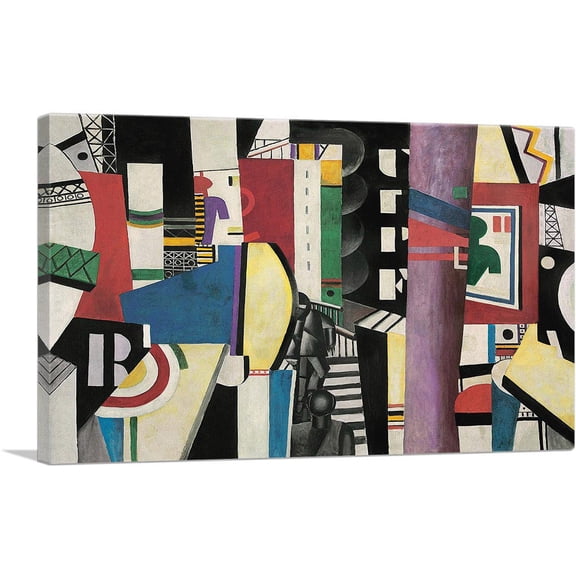 ARTCANVAS The City 1919 Canvas Art Print by Fernand Leger - Size: 26" x 18" (0.75" Deep)