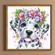 thumbnail image 3 of Pintura de diamante 5D DIY, kit de perro manchado con taladro redondo completo, decoración del hogar, 30x30cm, 3 of 9