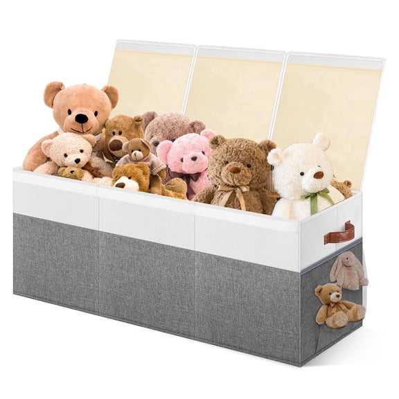 DQQKMM  Toy Boxes for Kids, 150L  Large Collapsible Storage Bins for Toys,Toy Chests & Organizers，Gray