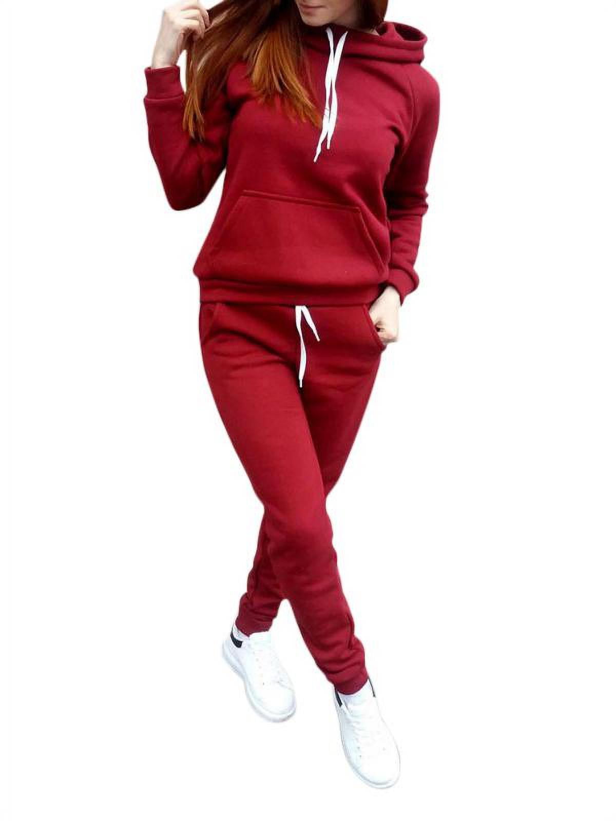 Women Tracksuit Hoodies Sweatshirt Pants 2Pcs Set Sportwear Casual Sweat Suit 
