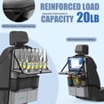thumbnail image 2 of Charefin 2-Pack Car Backseat Organizer with Table Tray,Supports up to 22 lb,9 Storage Pockets with Touch Screen Tablet Holder,foldable Food Tray, Protective Kick Mats,Travel Accessories Organizer, 2 of 11