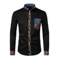 thumbnail image 4 of Yaoyar Men Fashion Printed Casual Shirt Pocket Buttoned Long Sleeve Stand-Up Collar Shirt Slim Fit Floral Print Shirt, 4 of 5