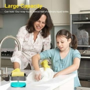 Dish Soap Dispenser for Kitchen, EEEkit Soap Pump Dispenser and Sponge Holder, 2 in 1 Soap Pump Dispenser with 1 Sponge, Countertop Dish Soap Dispenser Caddy