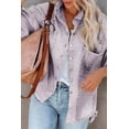 thumbnail image 3 of Cowboy Hole Breaking Shirt Style Jacket Women's Flip Collar Long Sleeve Vintage Street Fashion Raw Edge Doing Old Ribbed Buttons, 3 of 3