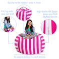 thumbnail image 2 of Posh Creations Bean Bag Stuffable Cover - Toy Organizer, Soft Cover, Kids, 4 ft, Pink Stripes, 2 of 3