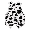 thumbnail image 6 of Yartina Mens Cow Print Vest Costume Sexy V Neck Sleeveless Open Front Short Waistcoat Tops Black 4XL, 6 of 7