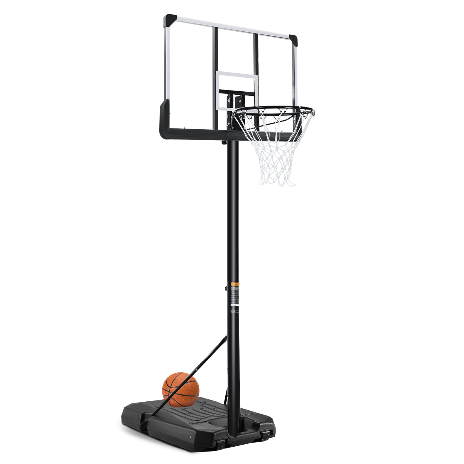 Lifetime Height Adjustable Portable Basketball System Black, 44 with BaseGel 44 Inch Backboard 