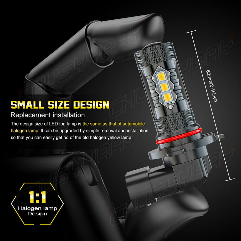 LED Bulbs Fit for Dodge Charger 2006-2009 Pair 9005/9145 Fog Light  Plug&Play 4500K