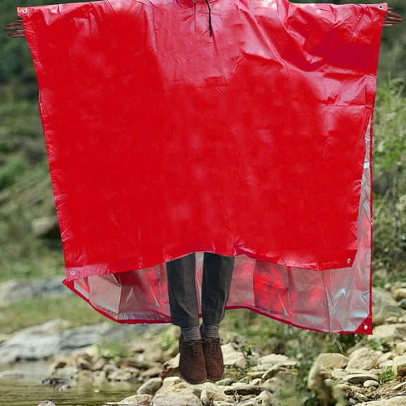 Segolike Rain Poncho Emergency Waterproof Pullover with Hood and Drawstring Raincoat Jacket for Backpacking Hiking Fishing Outdoor