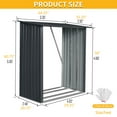 thumbnail image 2 of Kosynda 3x5ft Metal Firewood Rack with Sloped Roof, Steel Log Storage Rack Shed Wood Holder for Backyard, Garden, Winter, Outdoor, Black, 2 of 7
