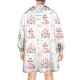 thumbnail image 2 of Wearable Oversized Blanket,Princess Castle Pattern Wearable Blanket Hoodie for Adults,Cozy Hooded Blankets with Super Pockets,Super Warm Fuzzy Pullover for Women & Men, 2 of 6