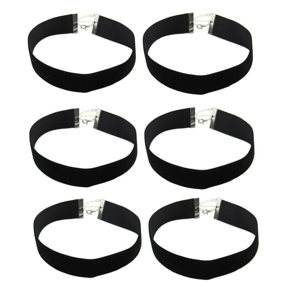 BOCAR 12pcs 1 inch Width Black Velvet Chokers Vintage Necklace for Women With Extension (XL-1019-1)