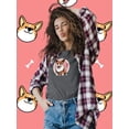 thumbnail image 2 of I Heart Corgi Wink T-Shirt Women -Image by Shutterstock, Female 4X-Large, 2 of 4